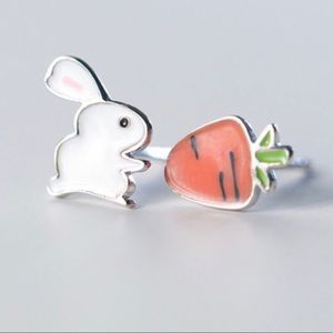 Sterling Silver Bunny/Carrot Earrings